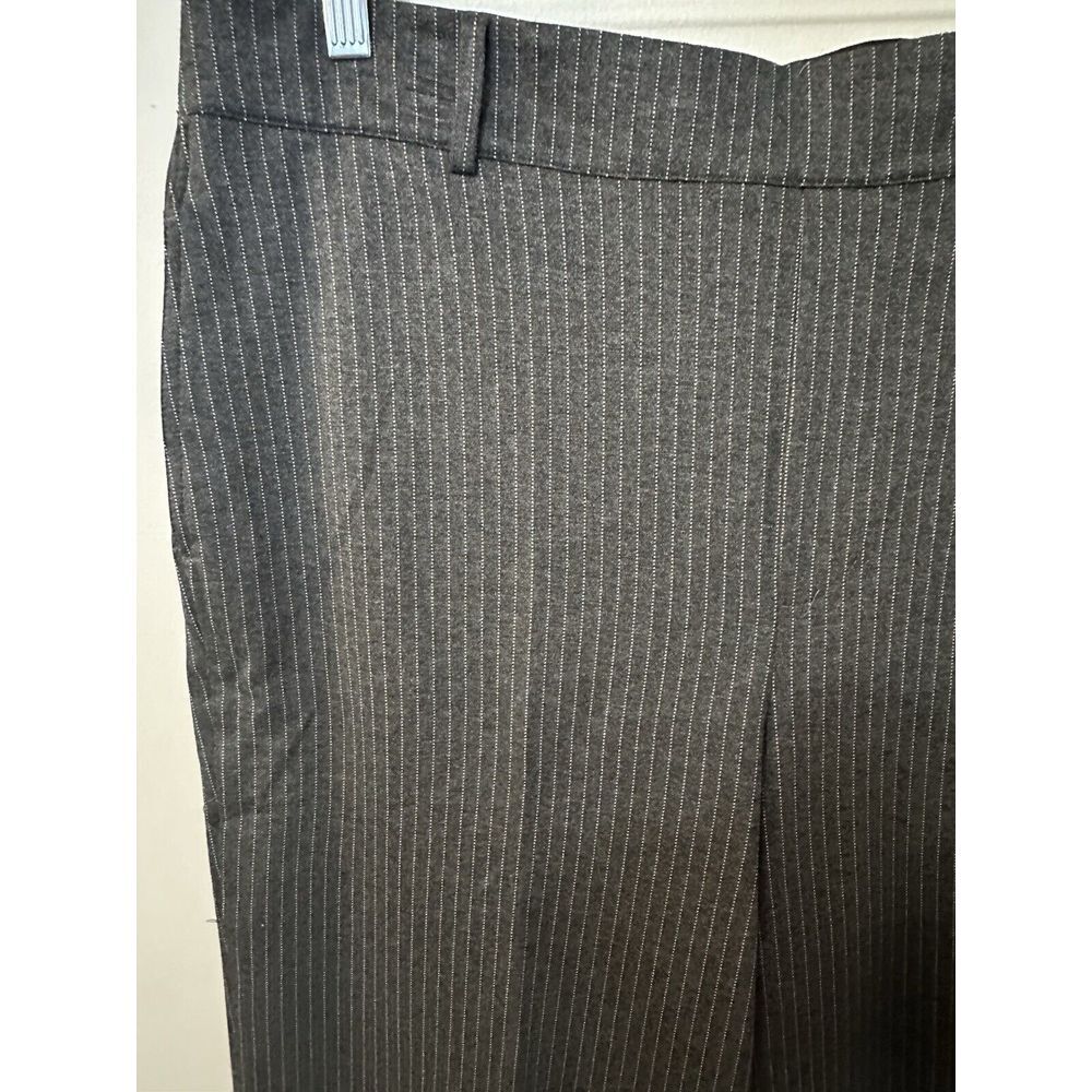 Jones & Co Stretch Wide Leg Womens Pants 1X‎  Striped Grey  Pockets High Rise - Picture 3 of 11